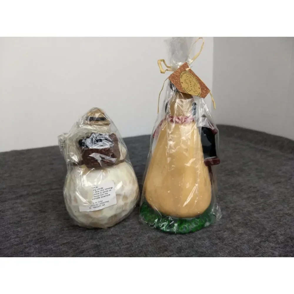 Snowman Christmas‎ Holiday Candles Handmade Lot of 2 Salem Collection NEW SEALED